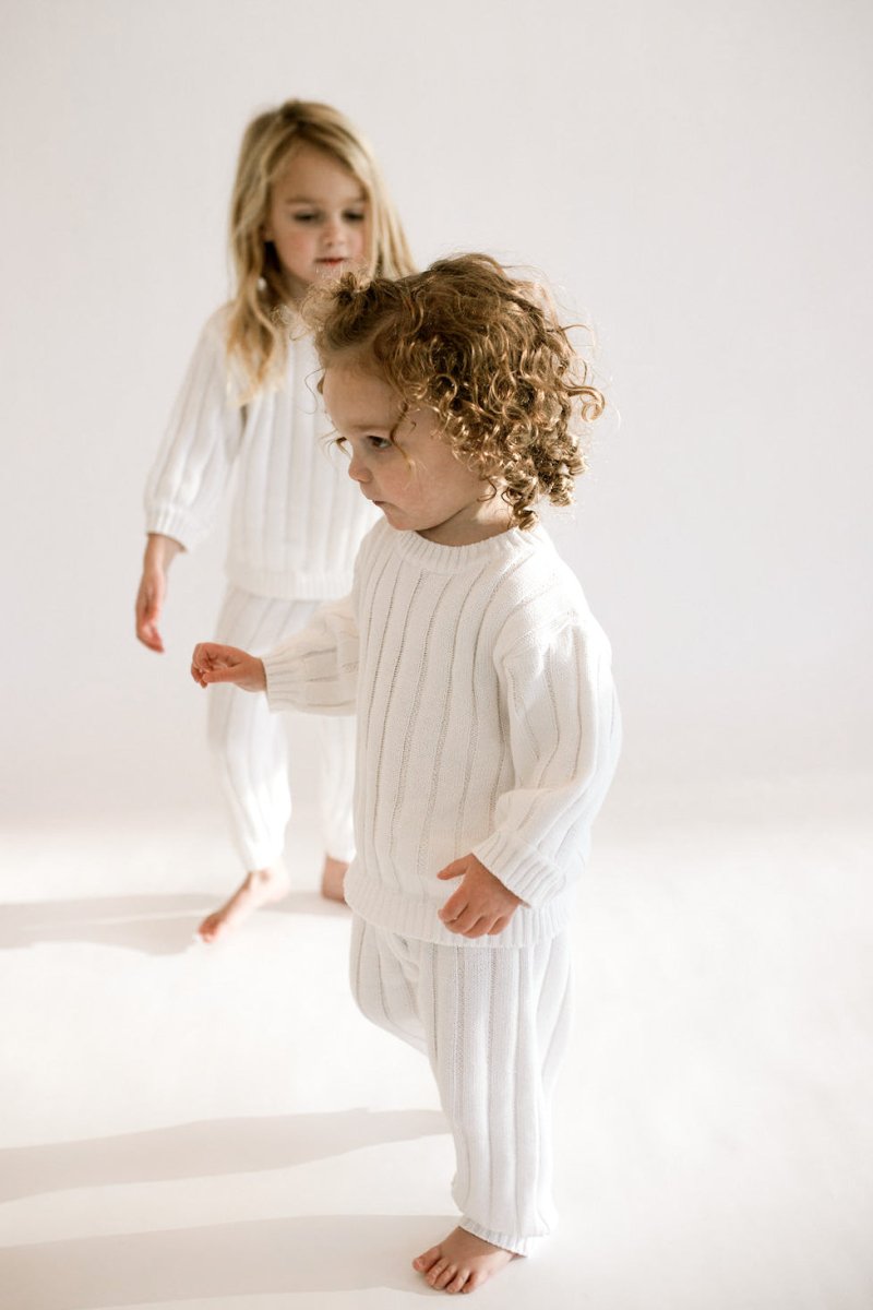 Children’s Wide Ribbed Knit Sweater ‘Dove’