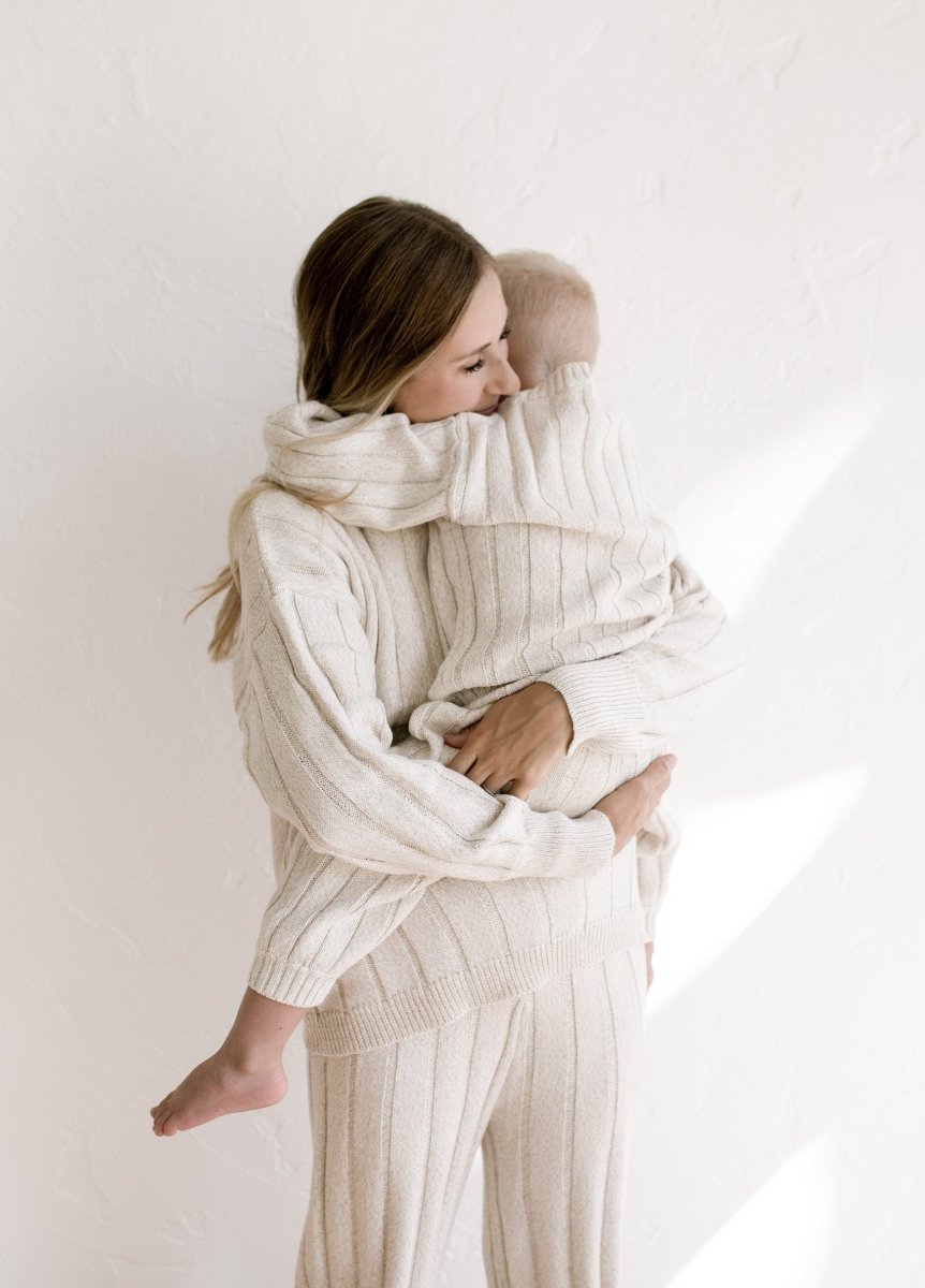 Children’s Wide Ribbed Knit Sweater ‘Oatmeal’