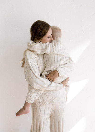 Children’s Wide Ribbed Knit Sweater ‘Oatmeal’