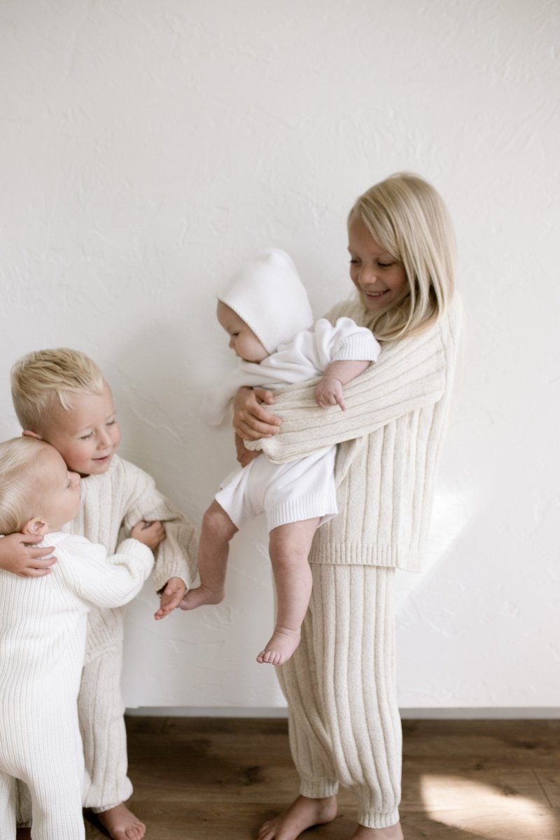 Children’s Wide Ribbed Knit Sweater ‘Oatmeal’