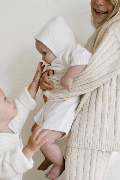 Children’s Wide Ribbed Knit Sweater ‘Oatmeal’