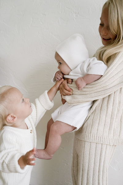 Children’s Wide Ribbed Knit Sweater ‘Oatmeal’