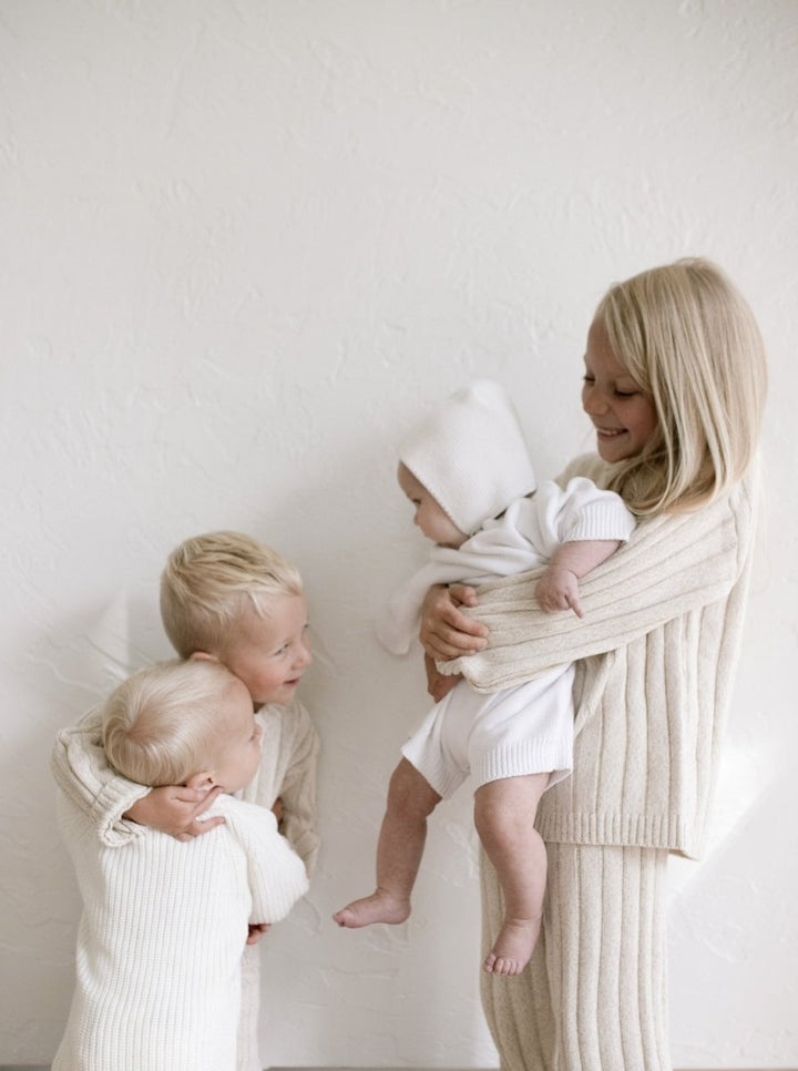 Children’s Wide Ribbed Knit Sweater ‘Oatmeal’