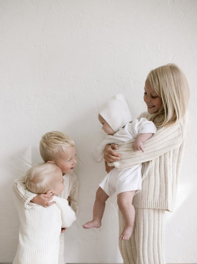 Children’s Wide Ribbed Knit Sweater ‘Oatmeal’
