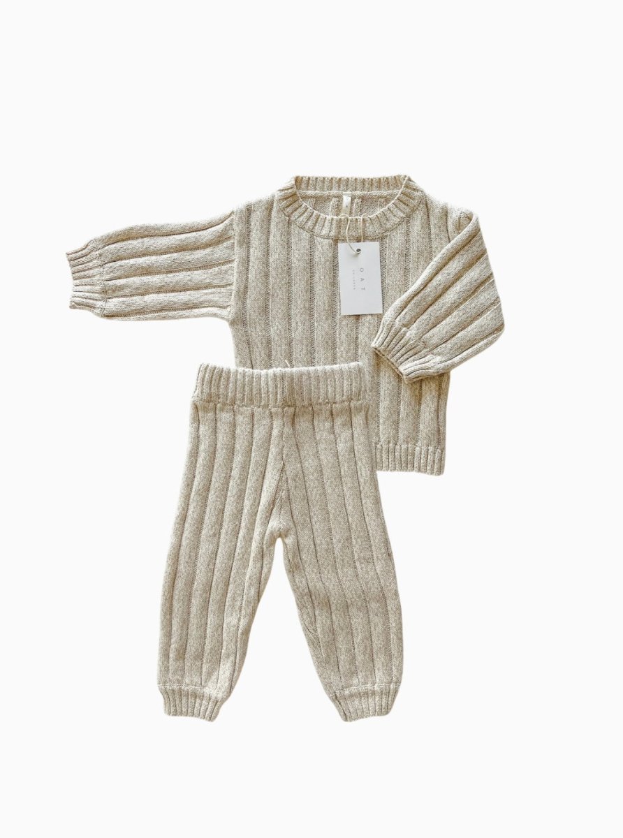 Children’s Wide Ribbed Knit Sweater ‘Oatmeal’