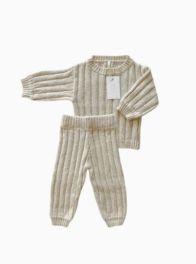 Children’s Wide Ribbed Knit Sweater ‘Oatmeal’