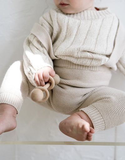 Children’s Wide Ribbed Knit Sweater ‘Oatmeal’