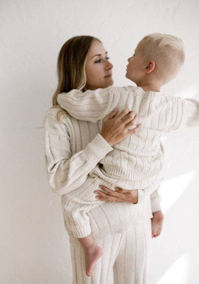 Children’s Wide Ribbed Knit Sweater ‘Oatmeal’