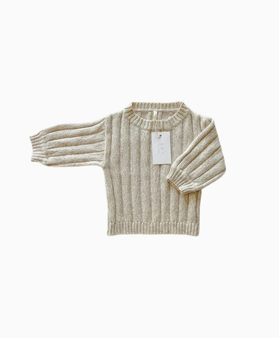 Children’s Wide Ribbed Knit Sweater ‘Oatmeal’