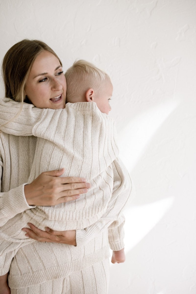 Children’s Wide Ribbed Knit Sweater ‘Oatmeal’