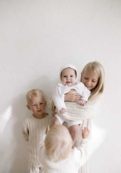 Children’s Wide Ribbed Knit Sweater ‘Oatmeal’