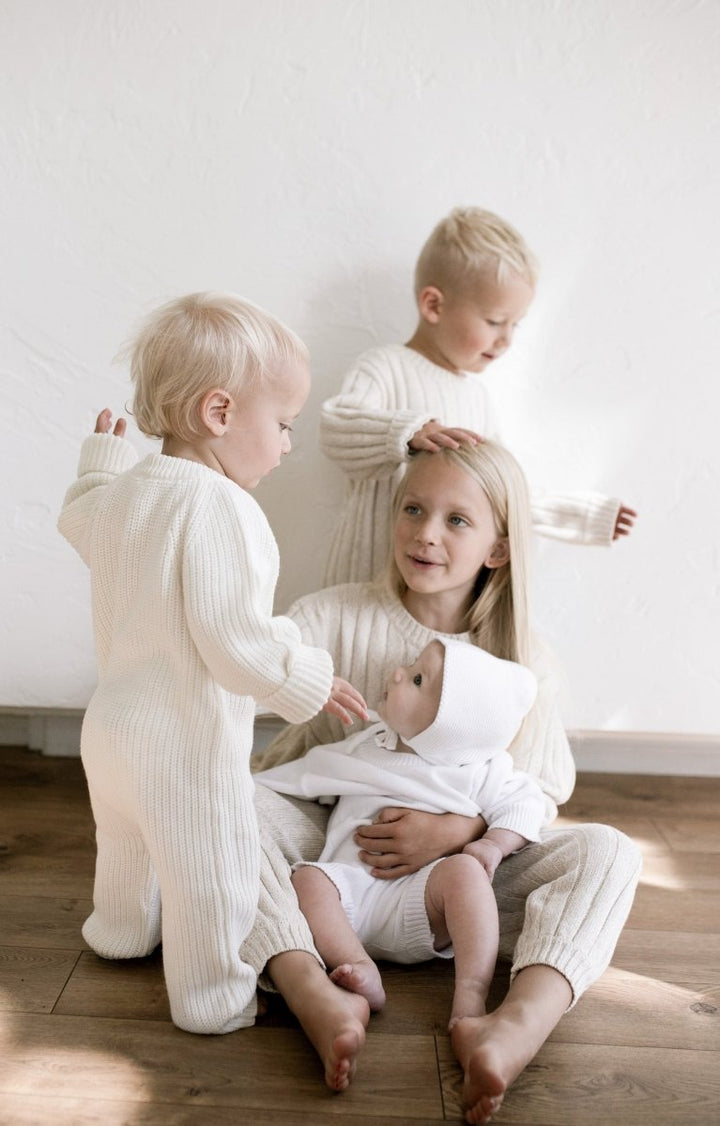 Children’s Wide Ribbed Knit Sweater ‘Oatmeal’