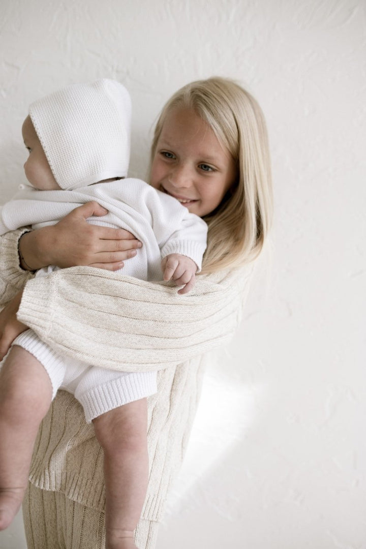 Children’s Wide Ribbed Knit Sweater ‘Oatmeal’