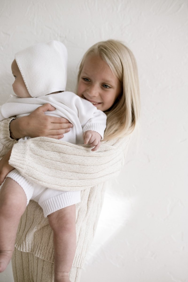 Children’s Wide Ribbed Knit Sweater ‘Oatmeal’