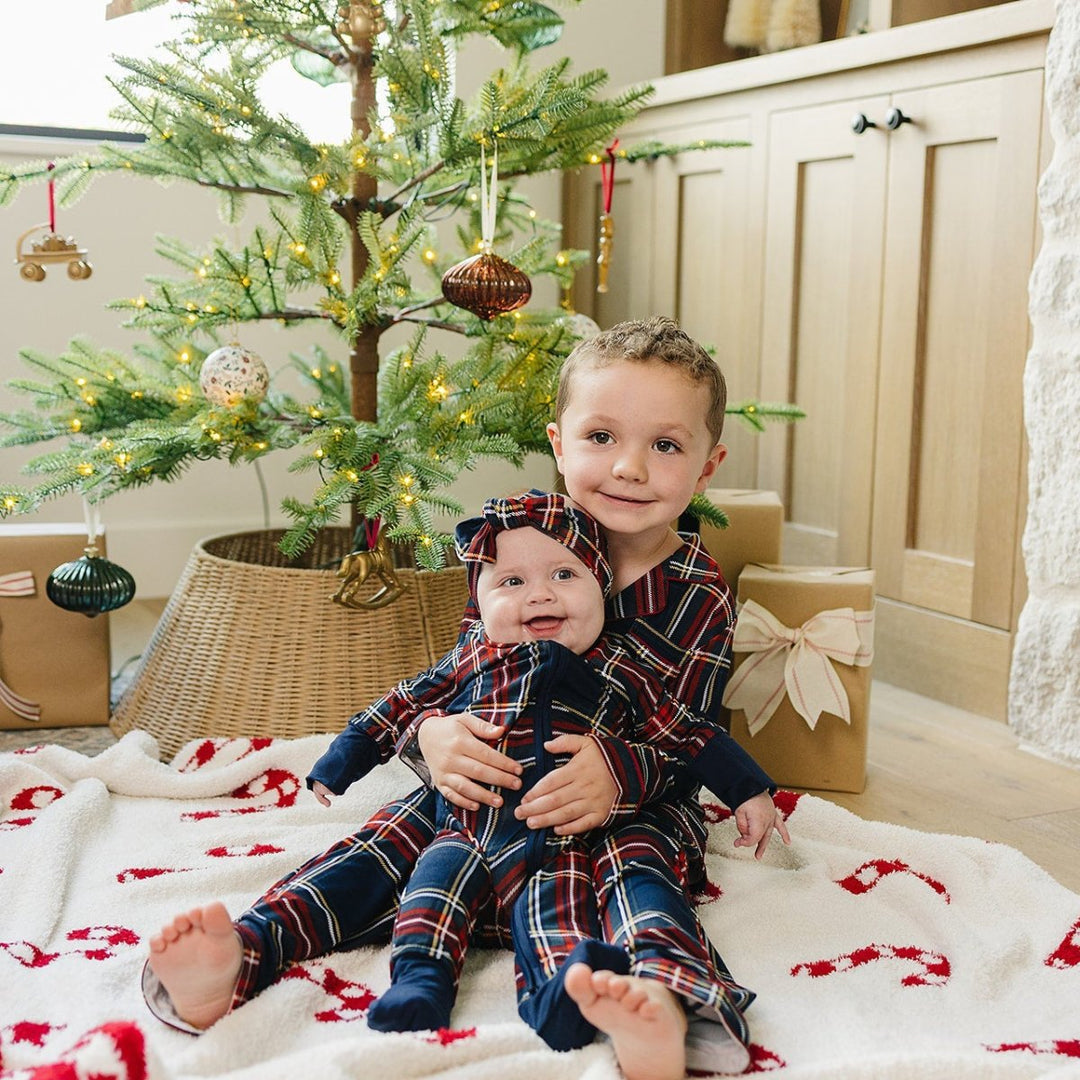 Christmas Plaid Bamboo Zipper