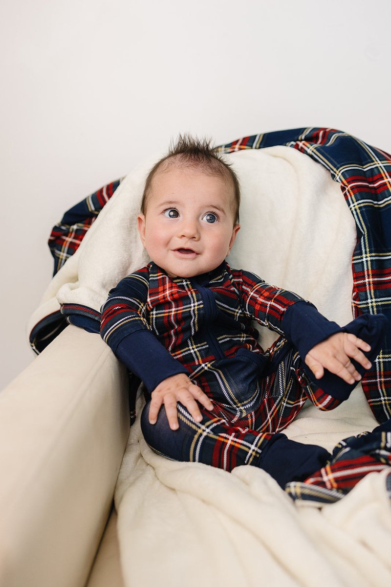 Christmas Plaid Bamboo Zipper