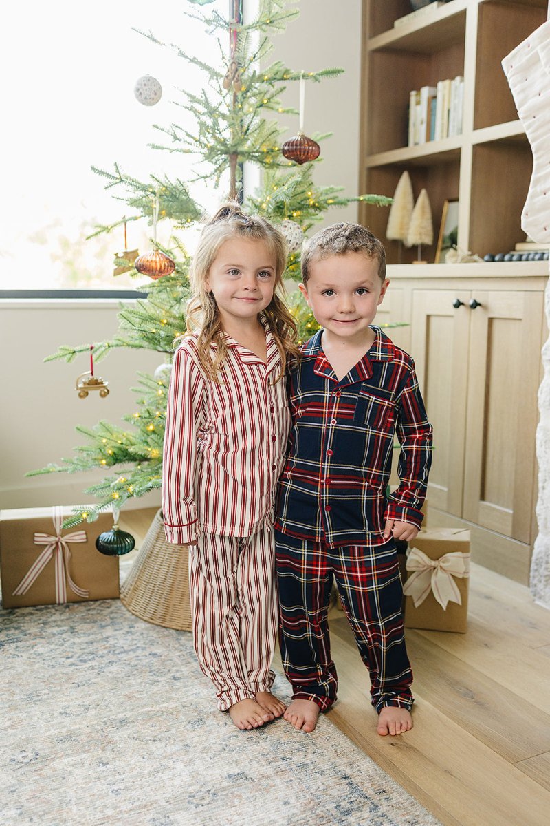 Christmas Plaid Collared Pajama Set