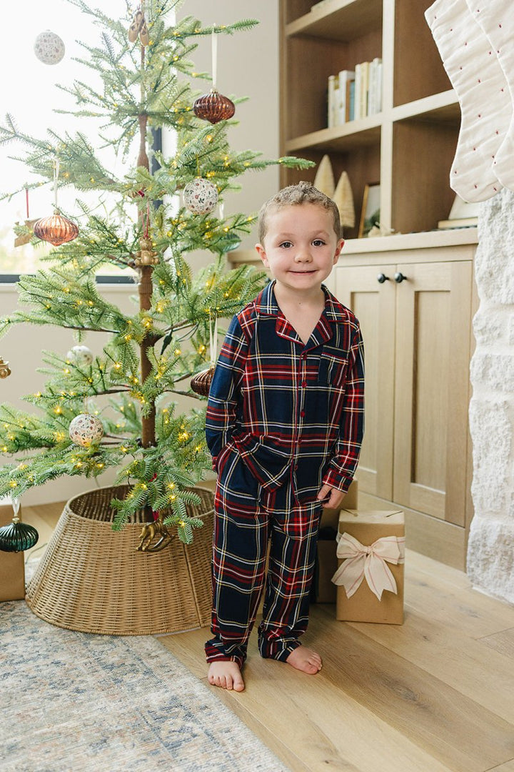 Christmas Plaid Collared Pajama Set