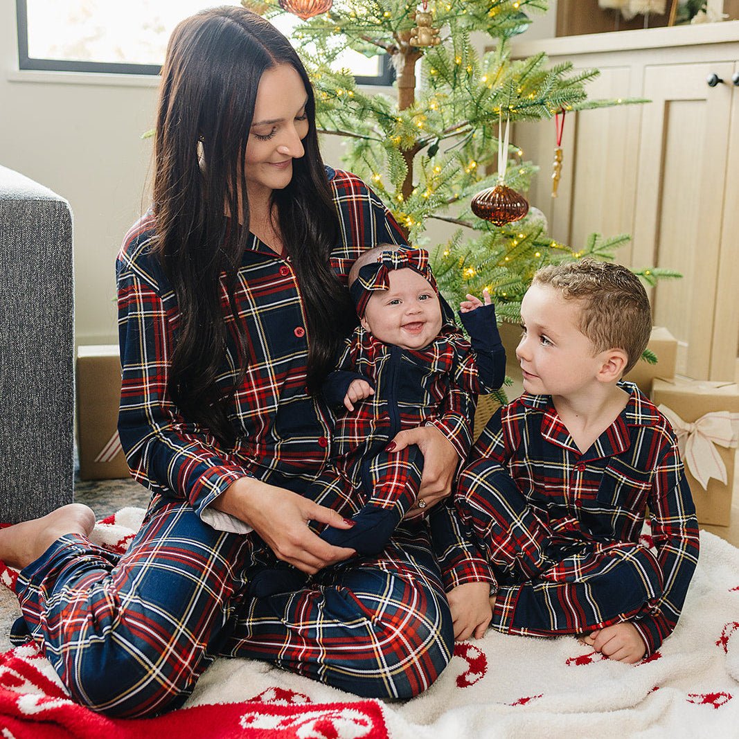 Christmas Plaid Collared Pajama Set