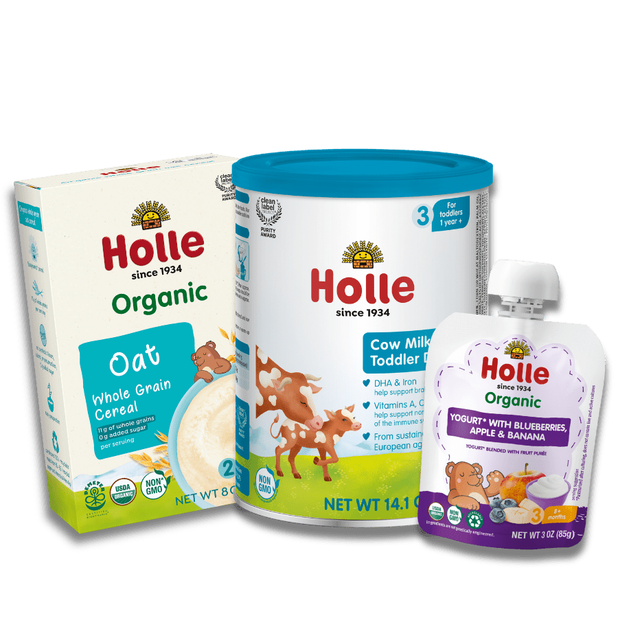 Classic Cow Breakfast Bundle: Cow Milk, Oat, Blueberries, Apple & Banana Yogurt