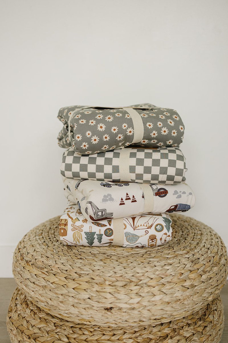 Construction Trucks Ribbed Bamboo Fleece Quilt
