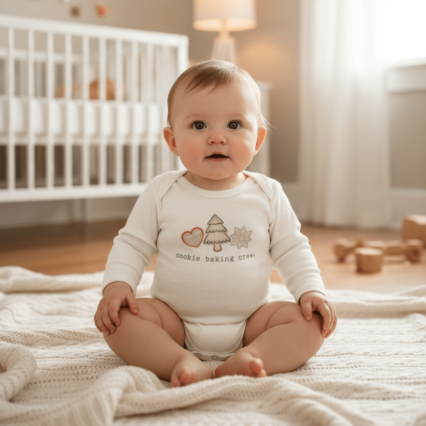 Cookie Baking Crew Organic Baby Bodysuit Long Sleeve