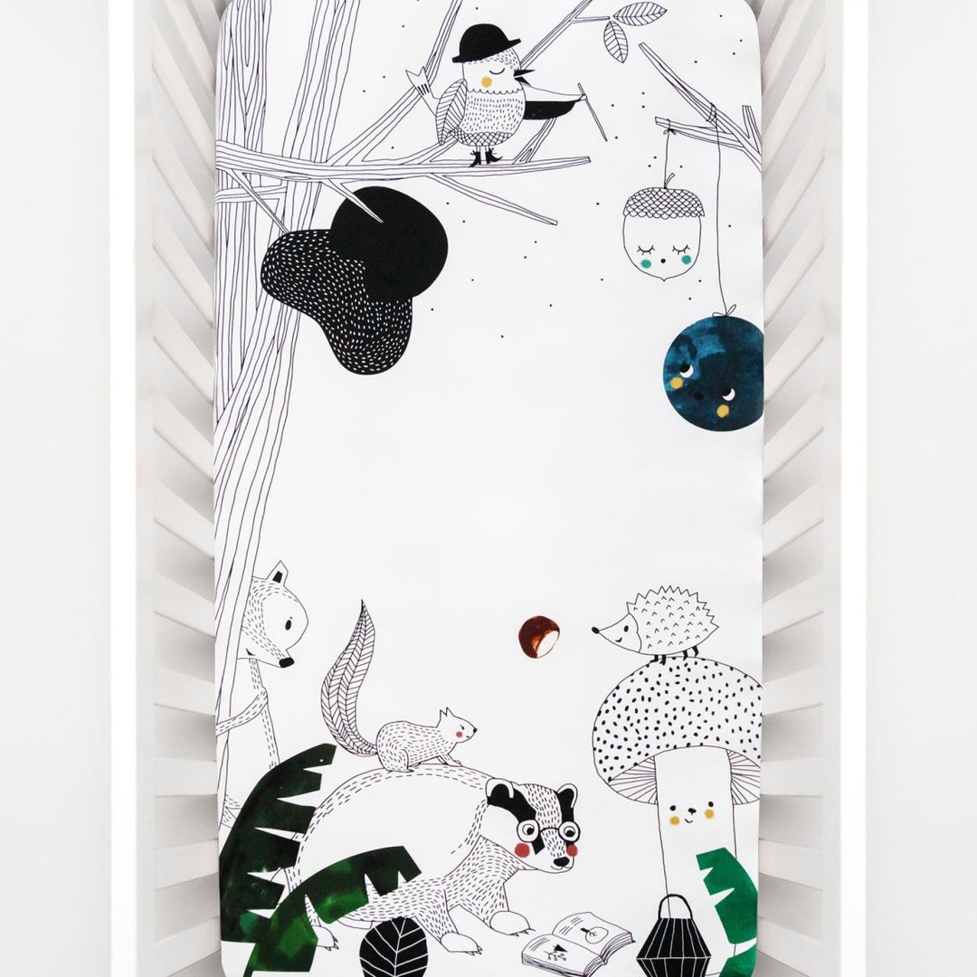 Crib Sheet &amp; Swaddle Baby Gift Set - Woodland Dreams