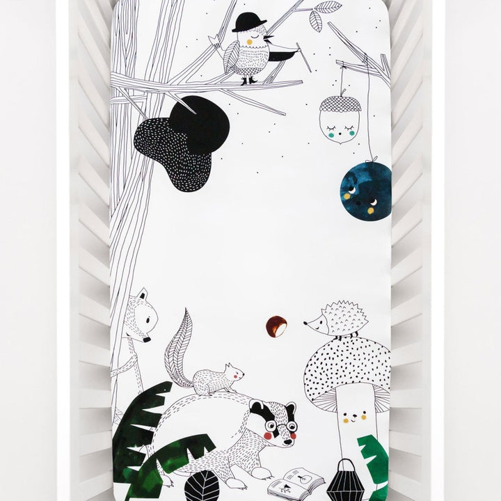 Crib Sheet &amp; Swaddle Baby Gift Set - Woodland Dreams