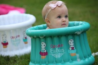 Cupcake Babies Small Bath Turquoise &amp; travel pouch &amp; inflator (birth up to 1 year)