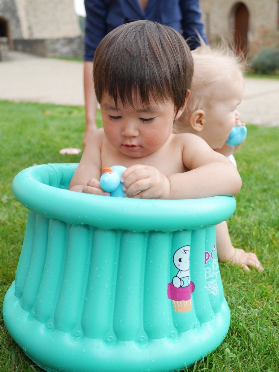 Cupcake Babies Small Bath Turquoise &amp; travel pouch &amp; inflator (birth up to 1 year)