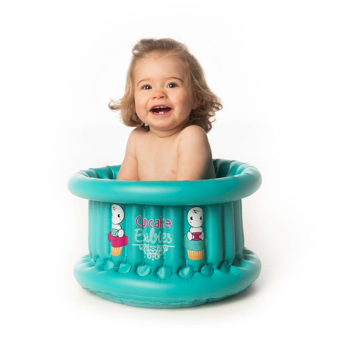 Cupcake Babies Small Bath Turquoise &amp; travel pouch &amp; inflator (birth up to 1 year)