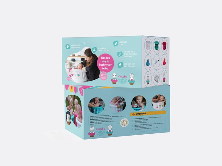 Cupcake Babies Small Bath Turquoise &amp; travel pouch &amp; inflator (birth up to 1 year)