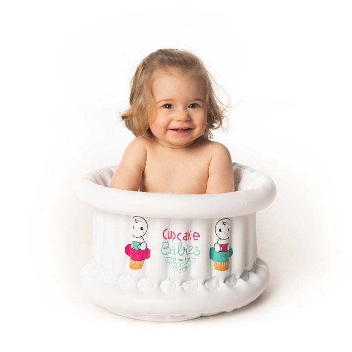 Cupcake Babies Small Bath White &amp; travel pouch &amp; inflator (suitable from birth up to 1 year)