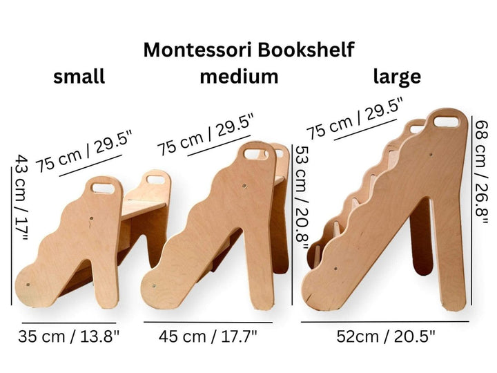 Curved Wooden Bookshelf in Multiple Sizes – Elegant Wave Design