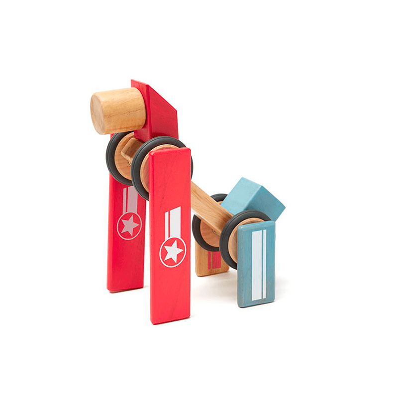 Daredevil Magnetic Wooden Blocks Stunt Team - 12 pieces