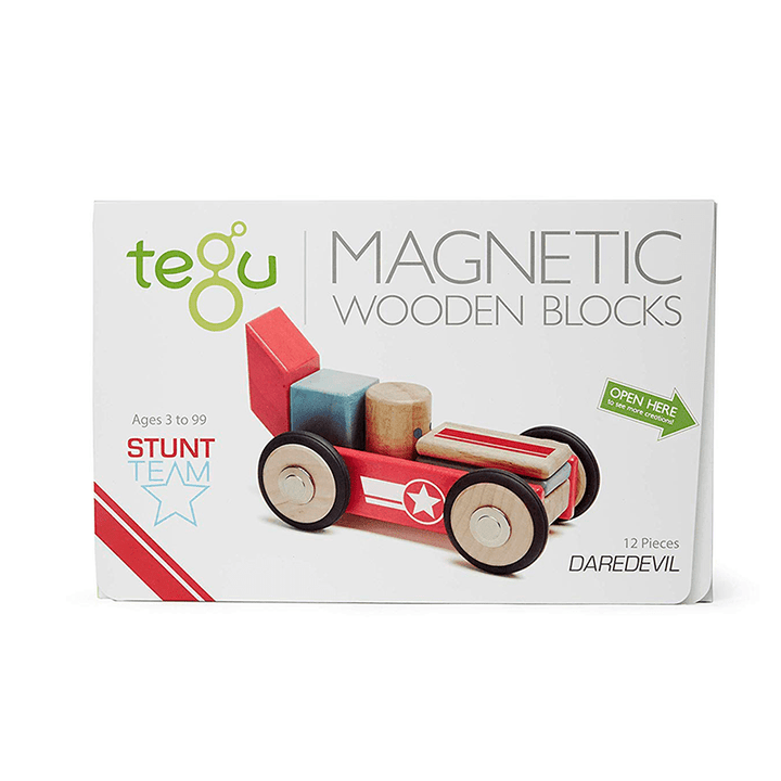 Daredevil Magnetic Wooden Blocks Stunt Team - 12 pieces