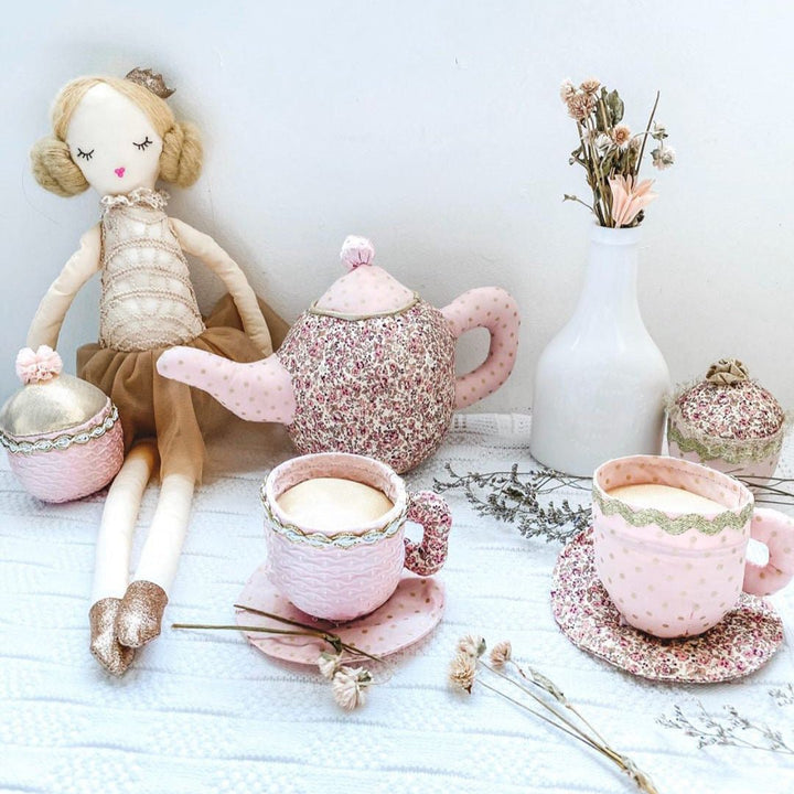 Floral Stuffed Toy Tea Set