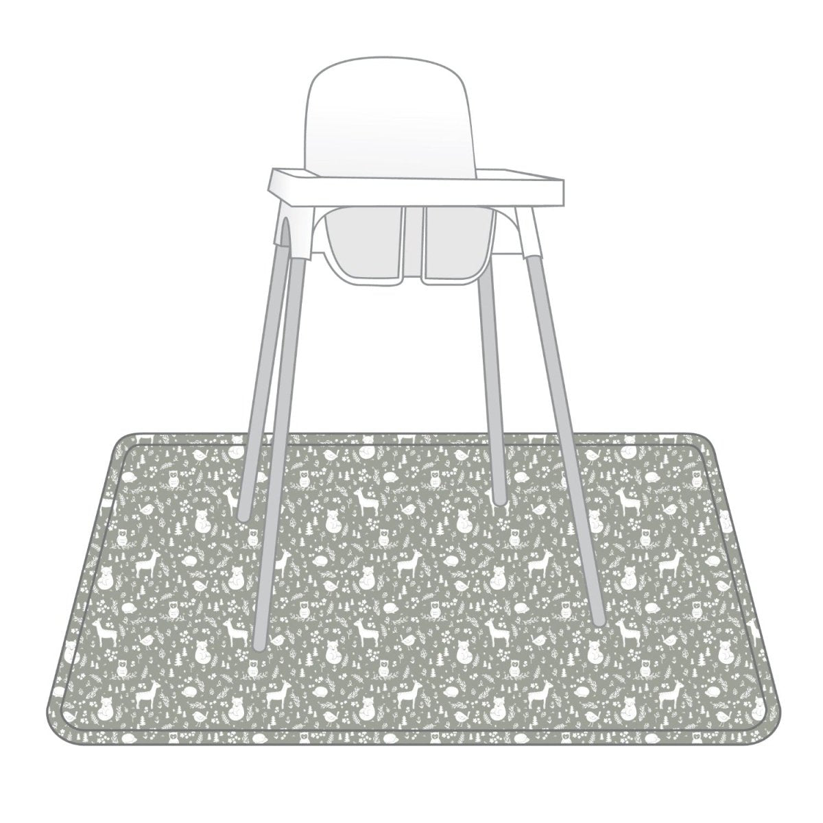 Forest Friends Splash Mat - A Waterproof Catch-All for Highchair Spills and More!