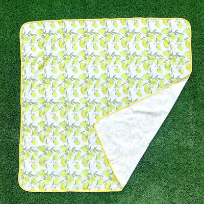 Fresh Lemon Splash Mat - A Waterproof Catch-All for Highchair Spills and More!