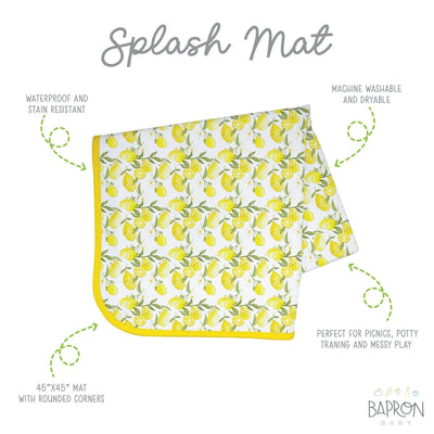 Fresh Lemon Splash Mat - A Waterproof Catch-All for Highchair Spills and More!