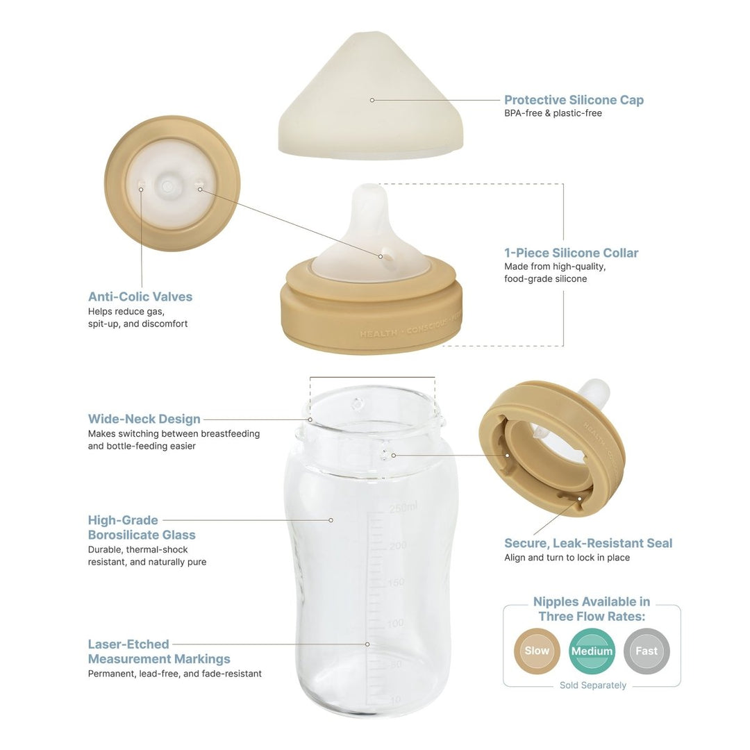 Glass Baby Bottle – 3-Pack