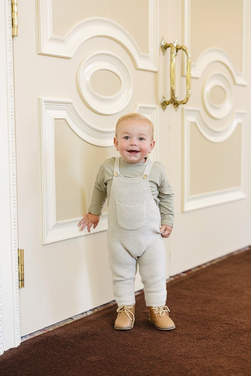 Gray Knit Overalls