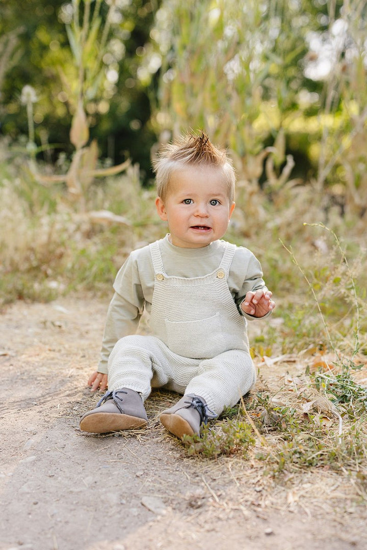 Gray Knit Overalls