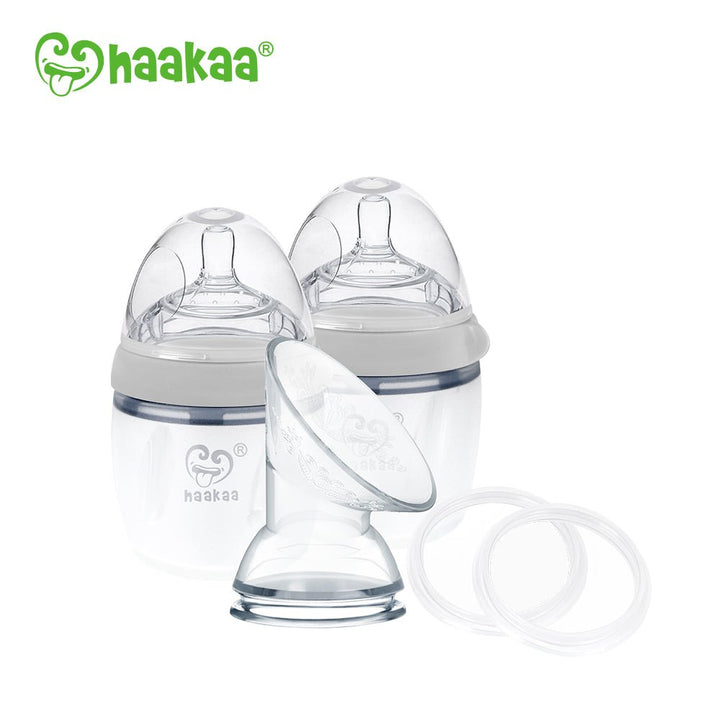 Haakaa Gen 3 Silicone Breast Pump and Bottle Pack 160 ml/6 oz