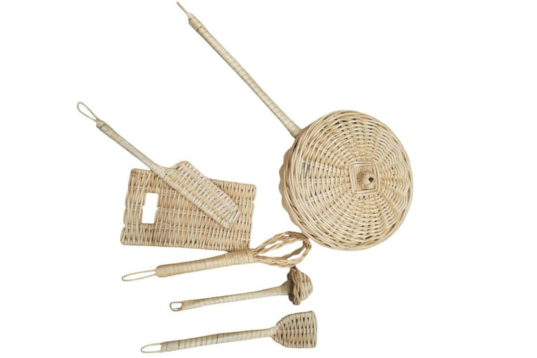 Handmade Rattan Play Kitchen Utensils