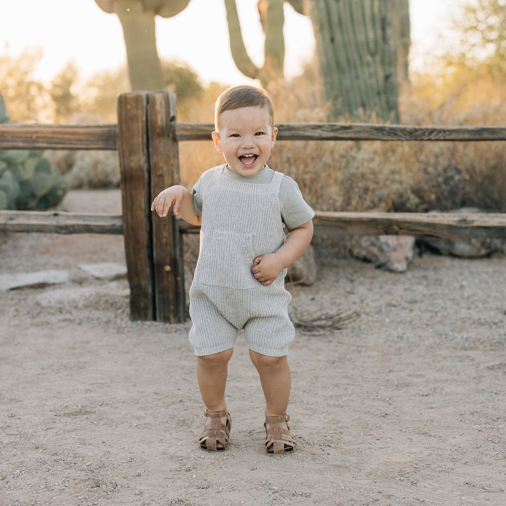 Heather Grey Pocket Knit Overalls