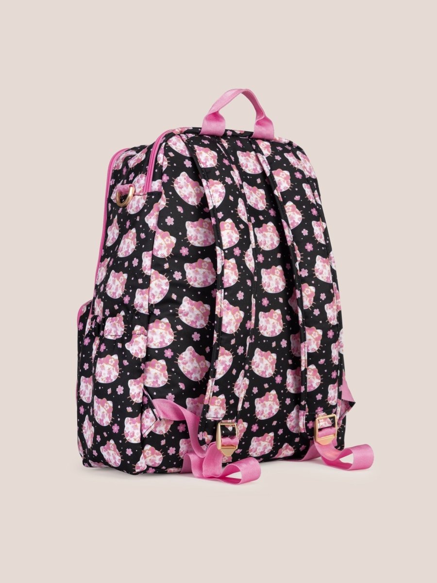 Hello Kitty® × JuJuBe Cherry Blossoms Zealous Backpack - Black and Pink