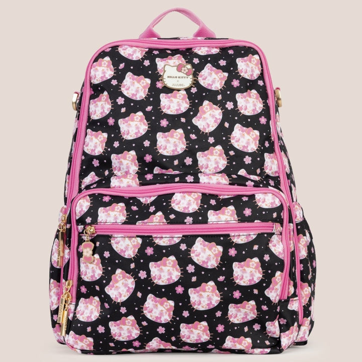 Hello Kitty® × JuJuBe Cherry Blossoms Zealous Backpack - Black and Pink