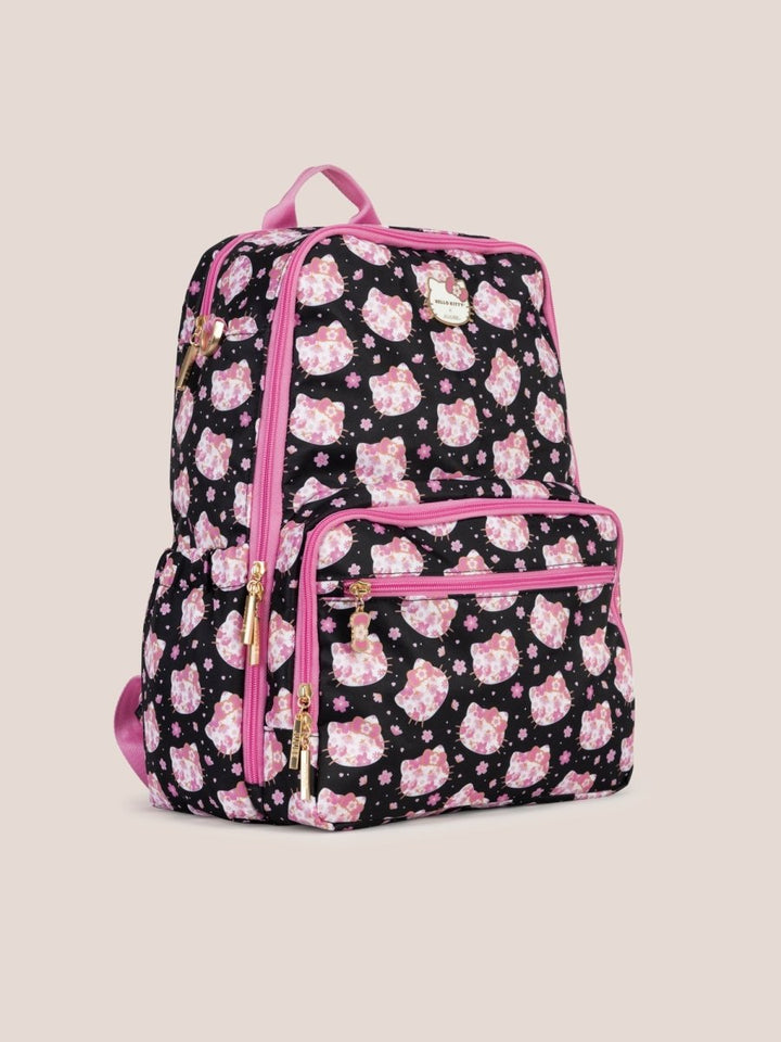 Hello Kitty® × JuJuBe Cherry Blossoms Zealous Backpack - Black and Pink