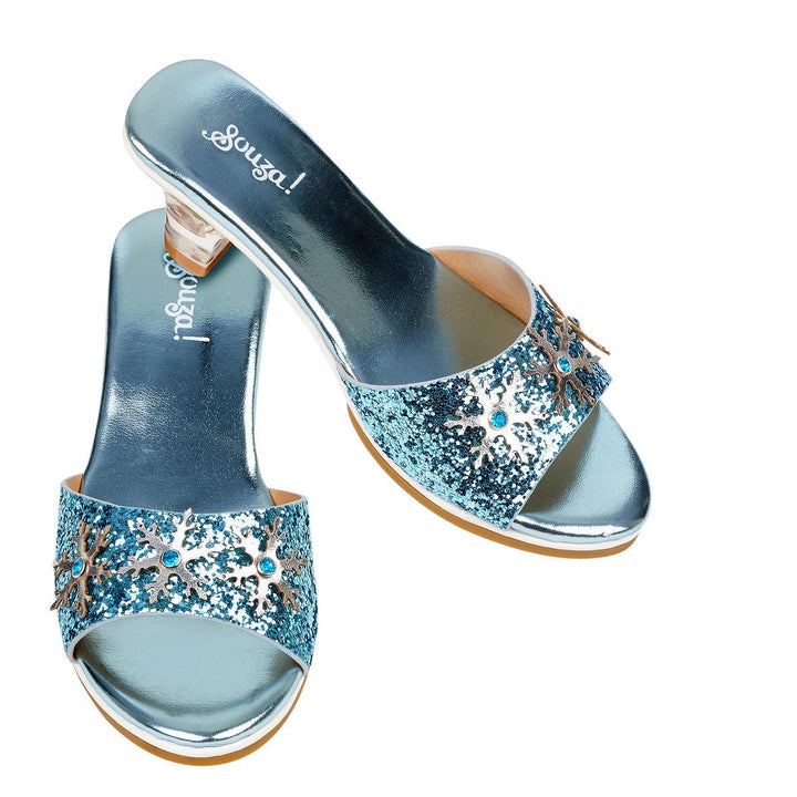 Ice queen, High heel slipper, metallic light blue